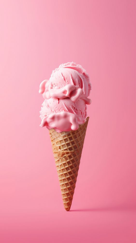 Ice cream dessert food pink. AI generated Image by rawpixel.