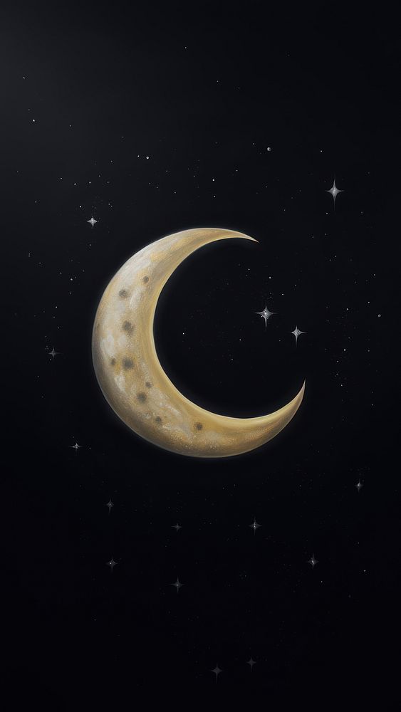 Crescent moon astronomy nature night. AI generated Image by rawpixel.