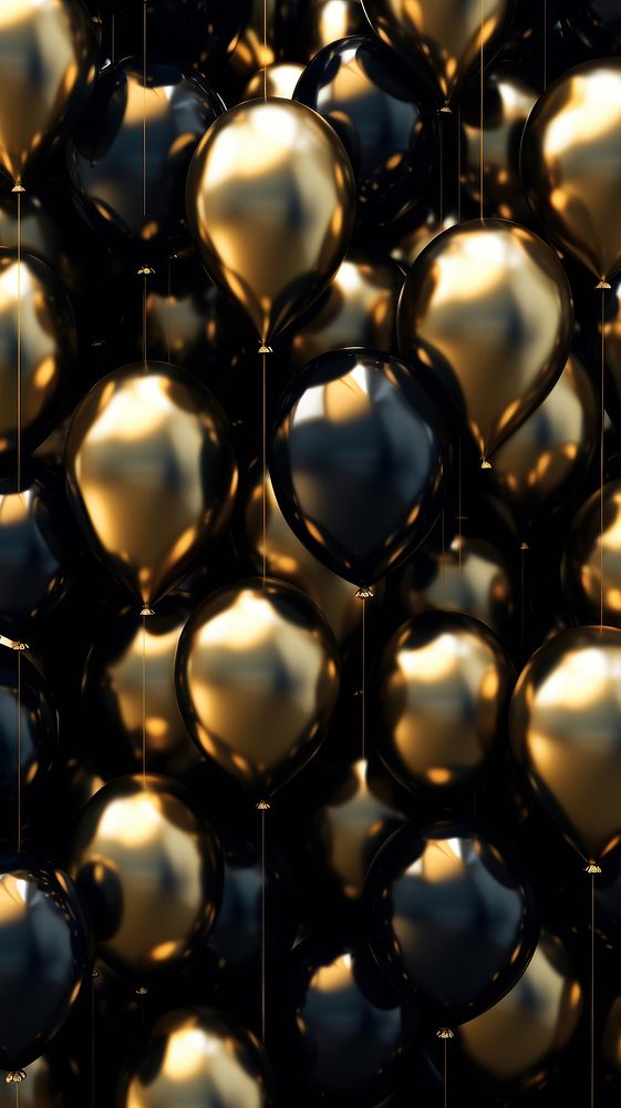Balloons backgrounds pattern gold. AI generated Image by rawpixel.
