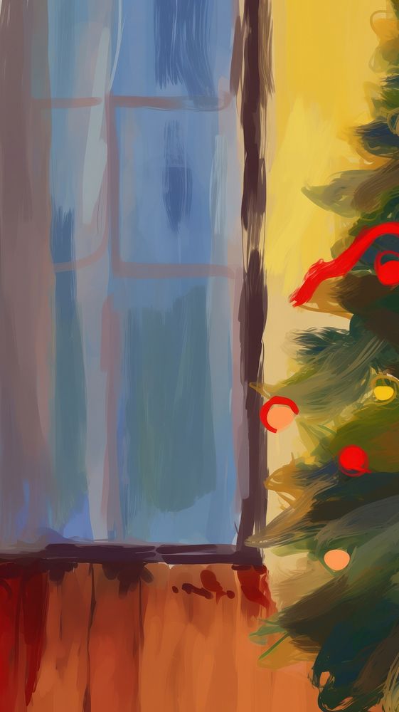 Christmas backgrounds painting wall. AI generated Image by rawpixel.