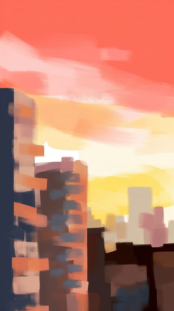 City outdoors sunset sky. AI generated Image by rawpixel.