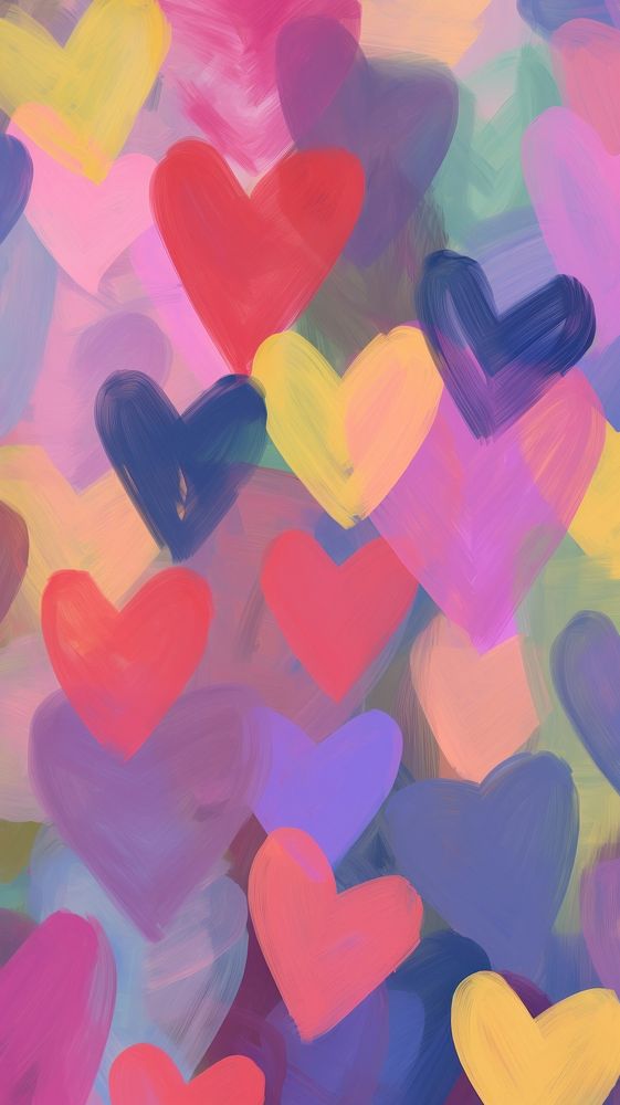 Heart backgrounds painting pattern. 