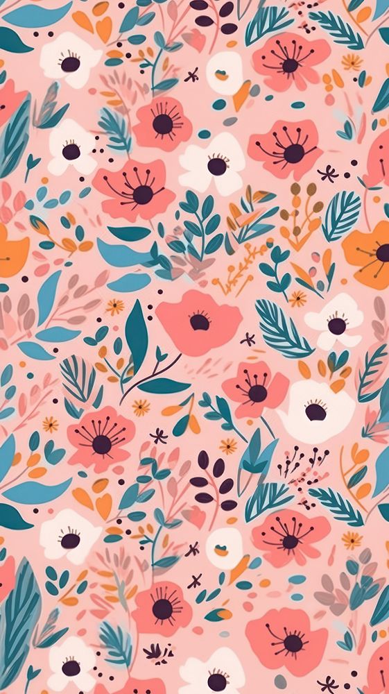 Floral pattern backgrounds art. AI generated Image by rawpixel.