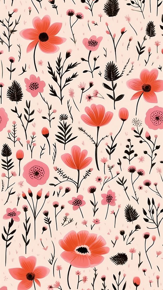Floral field pattern backgrounds flower. AI generated Image by rawpixel.