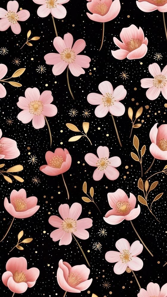 Pink flower pattern backgrounds petal. AI generated Image by rawpixel.