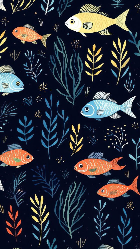 Fish pattern backgrounds animal. AI | Free Photo Illustration - rawpixel