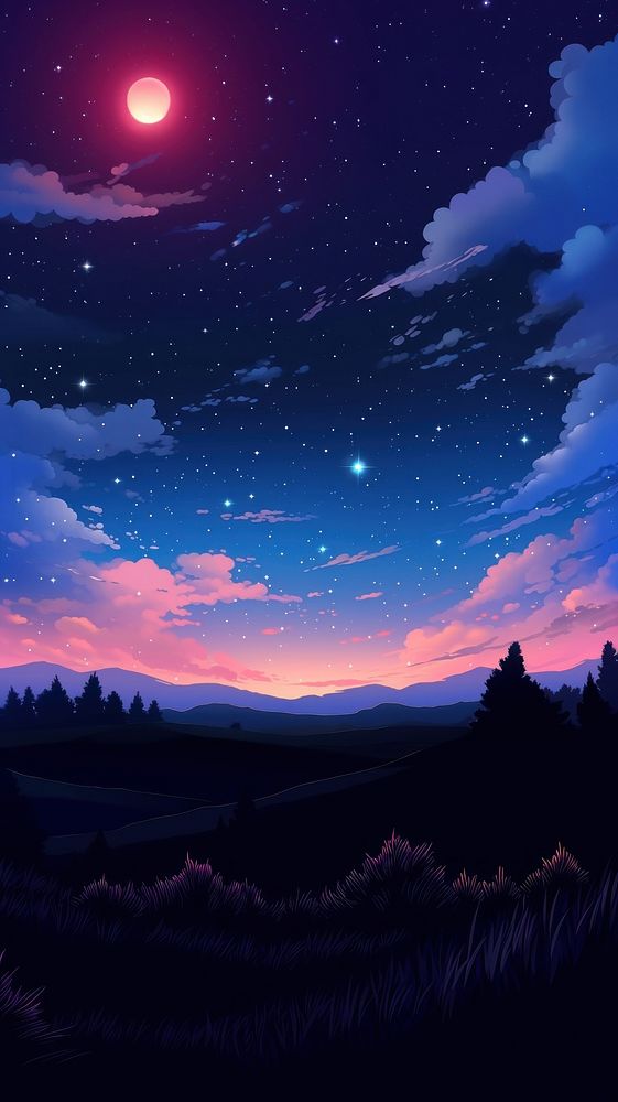 Night sky landscape astronomy outdoors