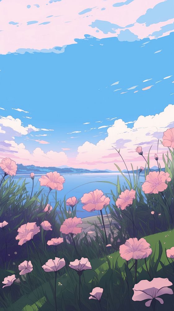 Flower landscape outdoors nature. AI generated Image by rawpixel.