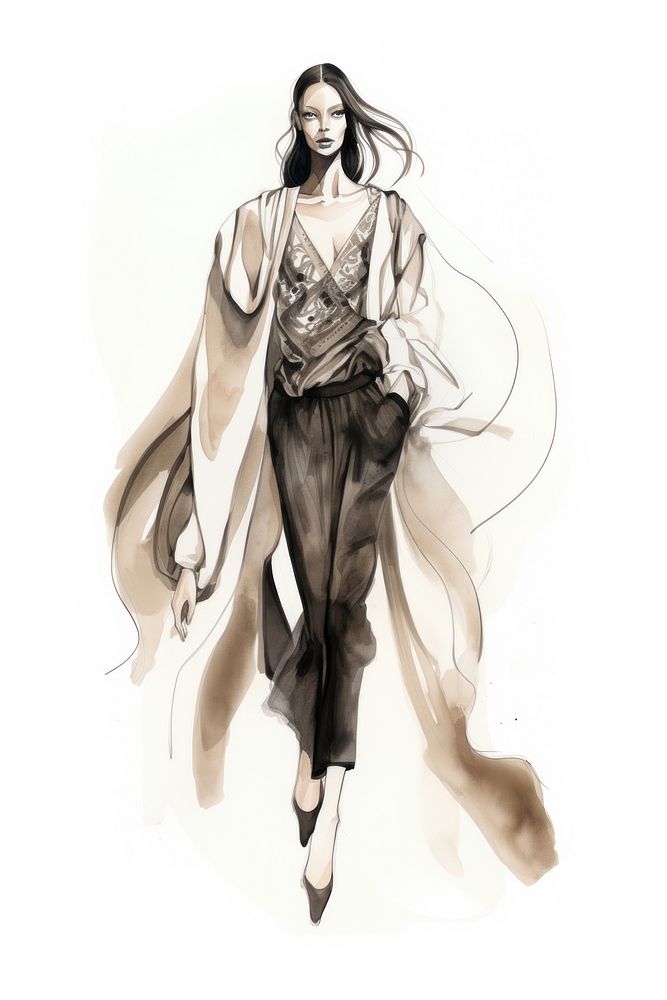 Clothes fashion drawing sketch. AI generated Image by rawpixel.