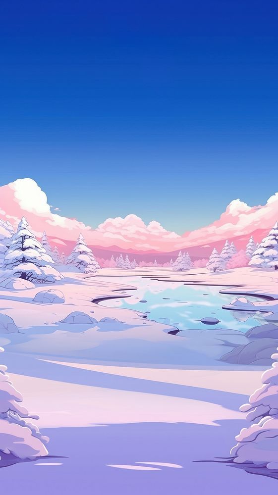 Winter snow landscape backgrounds outdoors. AI generated Image by rawpixel.