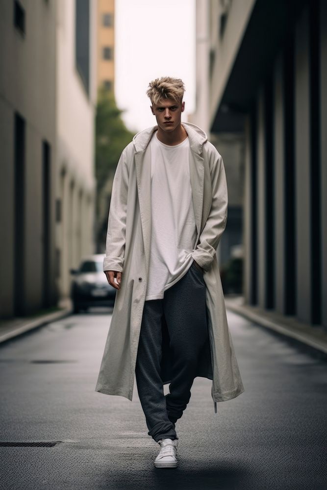 Man street overcoat fashion. AI generated Image by rawpixel.