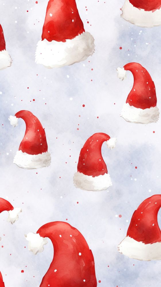 Santa hat backgrounds christmas pattern. AI generated Image by rawpixel.