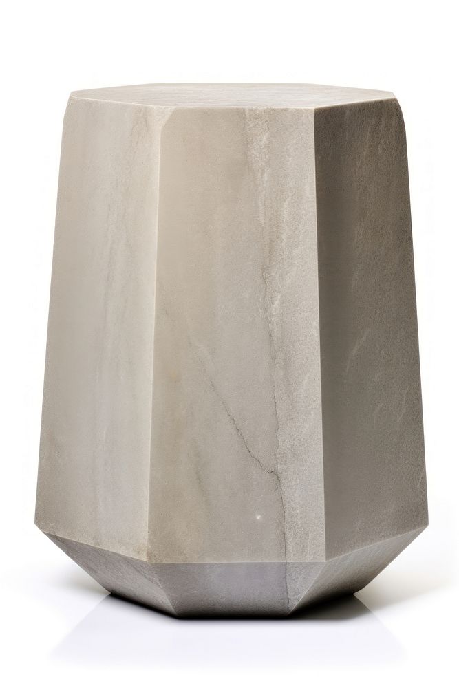 Stone pentagonal cylinder white background simplicity. 