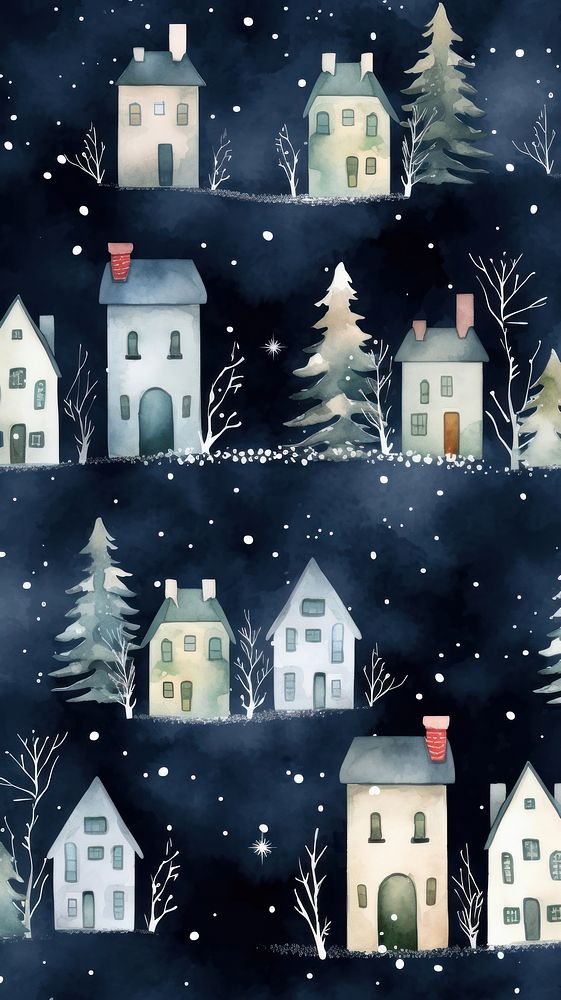 Christmas backgrounds pattern house. AI generated Image by rawpixel.