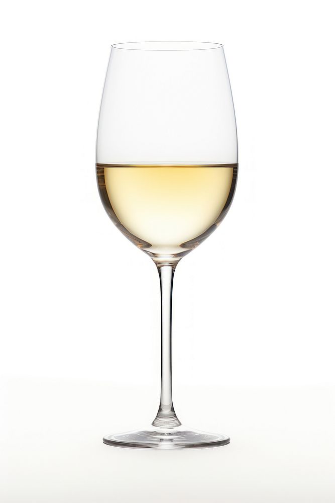 White wine glass drink white background refreshment. AI generated Image by rawpixel.