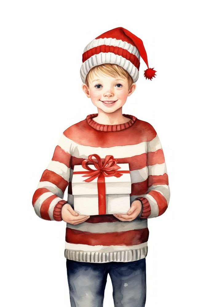 Sweater holding gift red. AI generated Image by rawpixel.