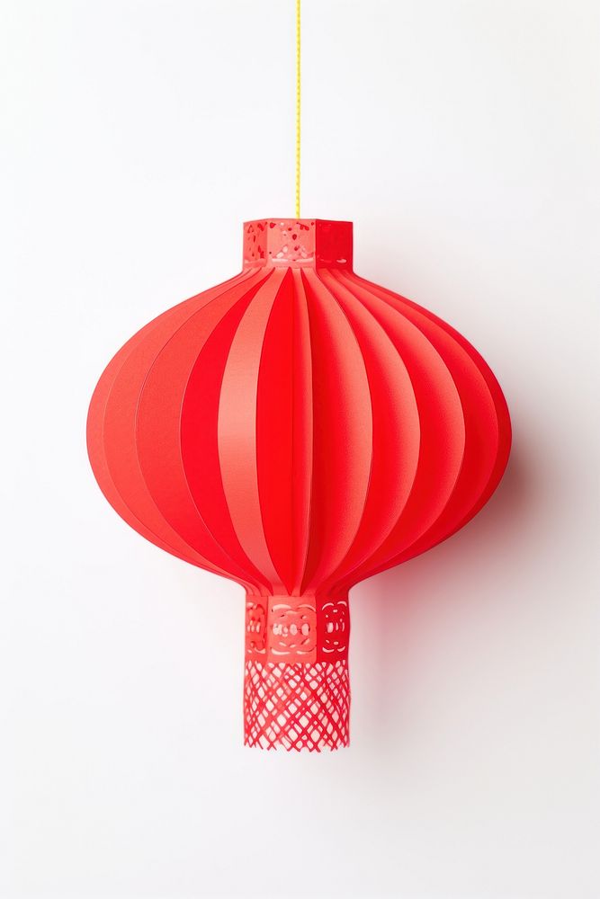 Chinese new year lantern craft lamp white background. AI generated Image by rawpixel.