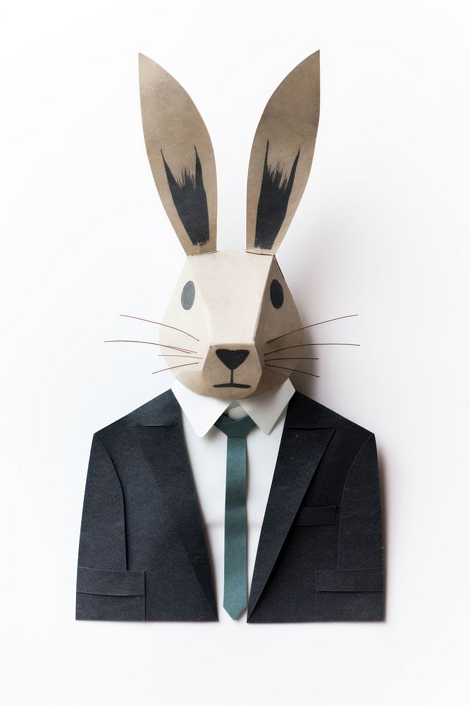 Rabbit business man animal mammal white background. AI generated Image by rawpixel.