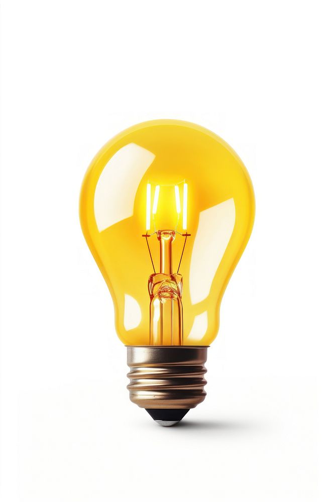 Light bulb lightbulb yellow lamp. AI generated Image by rawpixel.