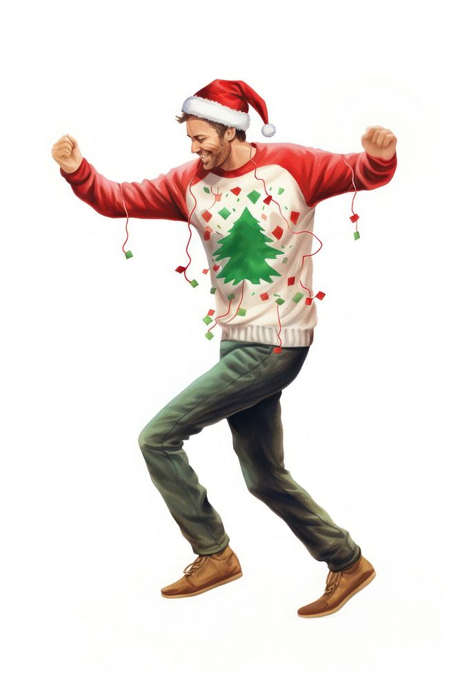 Christmas gift dancing christmas portrait. AI generated Image by rawpixel.
