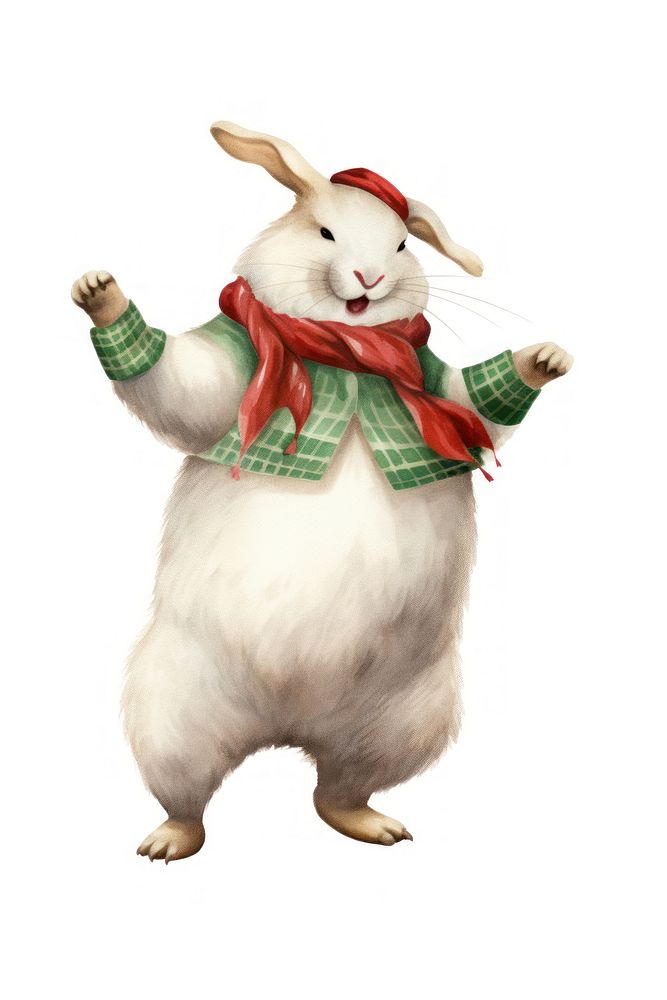 Chubby rabbit dancing rat rodent mammal. AI generated Image by rawpixel.