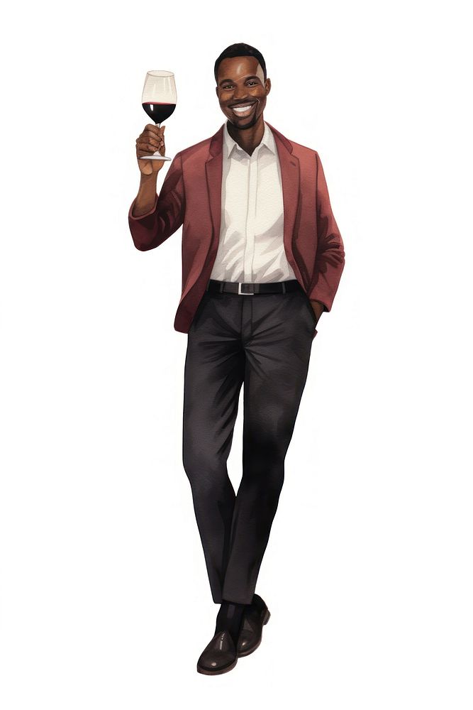 Blackman wine holding tuxedo. AI generated Image by rawpixel.
