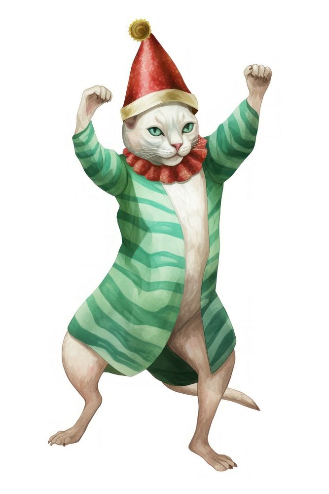Chubby Sphinx cat dancing costume pet rat. AI generated Image by rawpixel.
