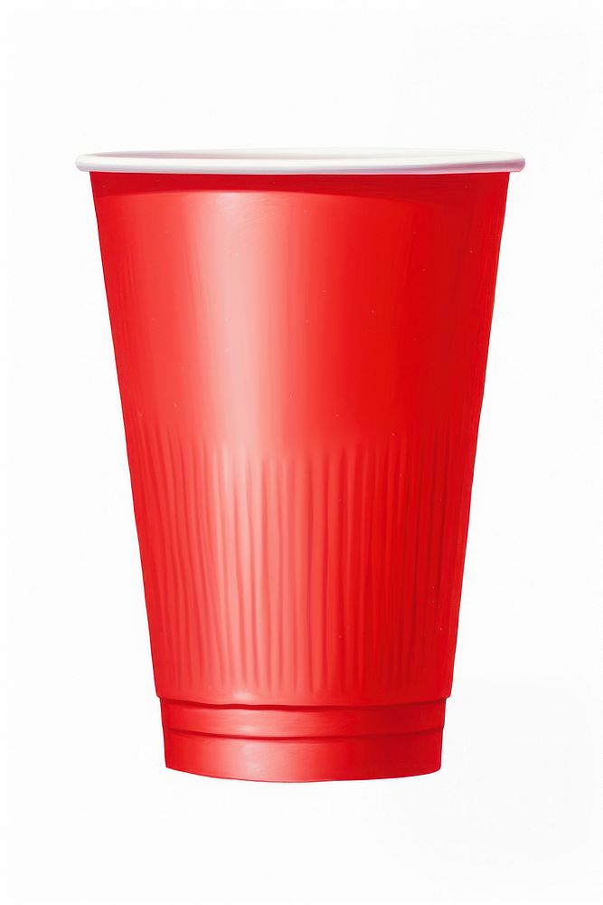 Cup plastic red white background. AI generated Image by rawpixel.