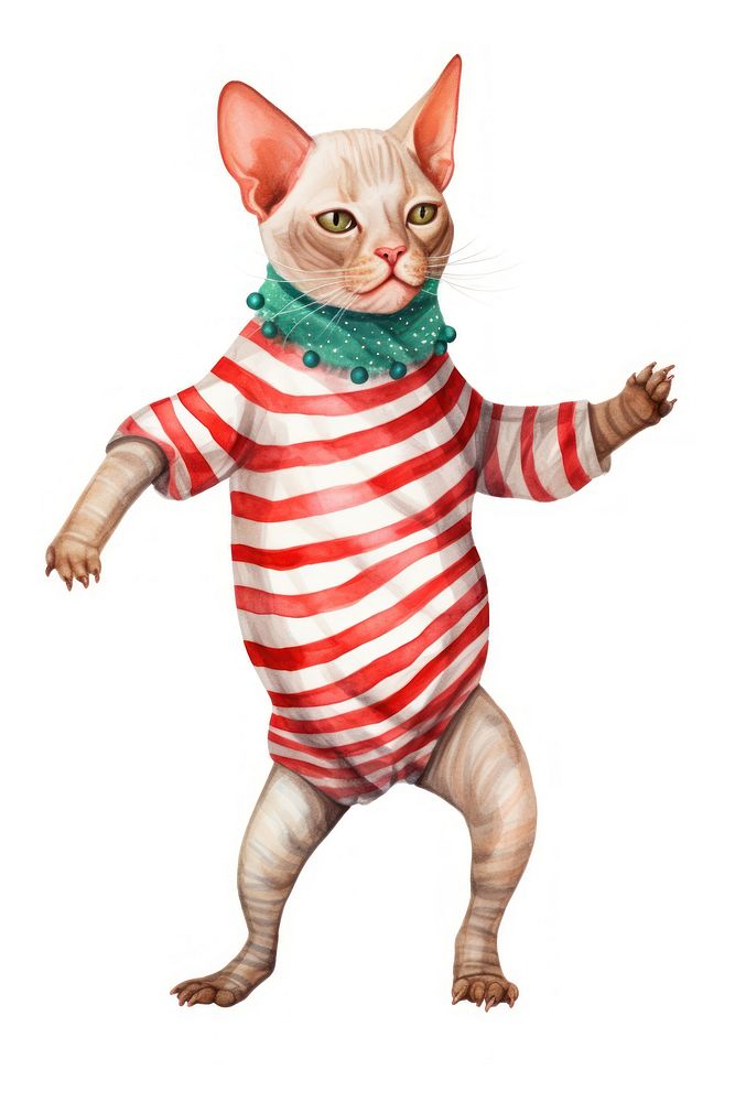 Chubby Sphinx cat dancing pet costume mammal. AI generated Image by rawpixel.