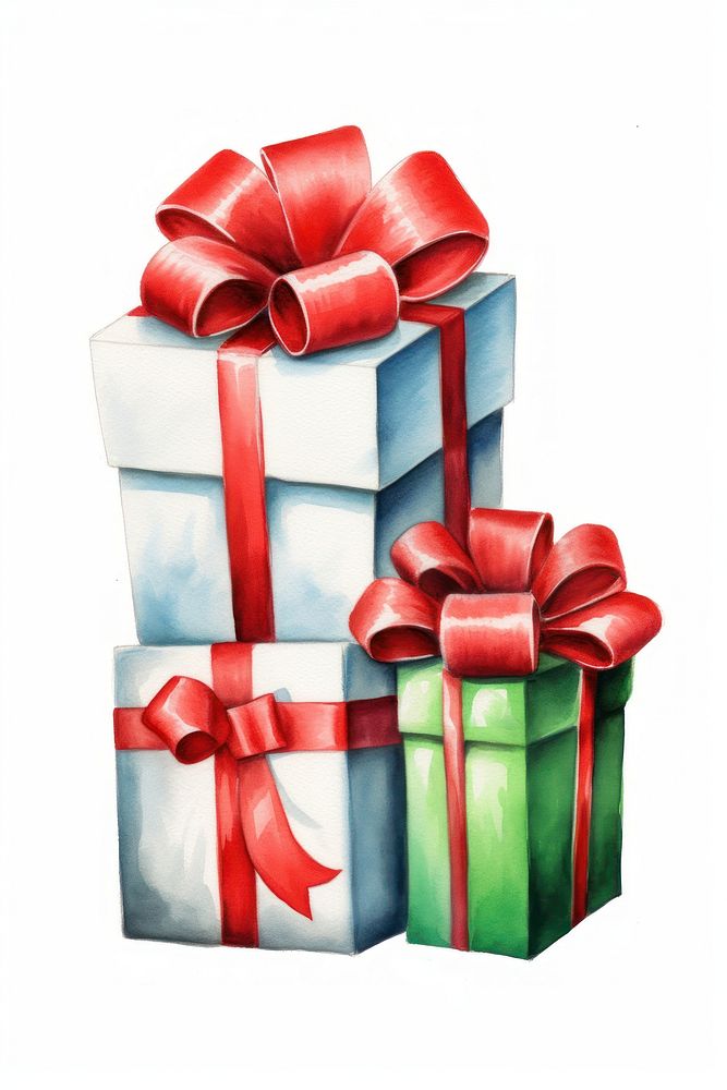 Christmas gift red white background celebration. AI generated Image by rawpixel.