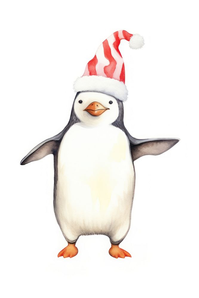 Chubby penguin dancing drawing animal bird. AI generated Image by rawpixel.