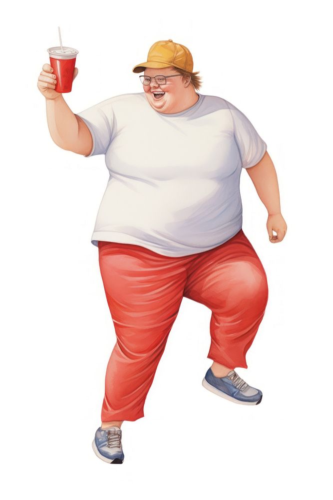 Chubby man dancing portrait adult cup. AI generated Image by rawpixel.