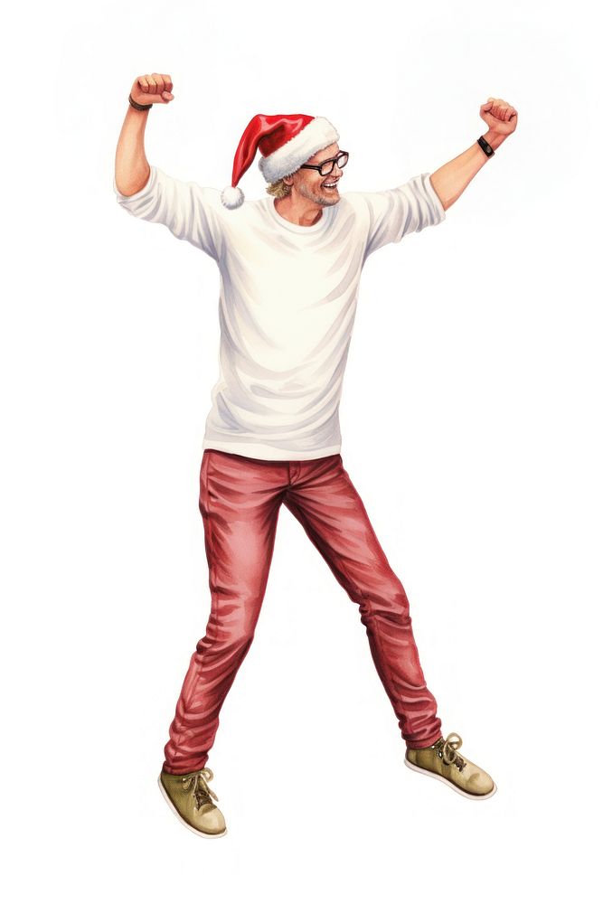 Christmas gift portrait dancing adult. AI generated Image by rawpixel.