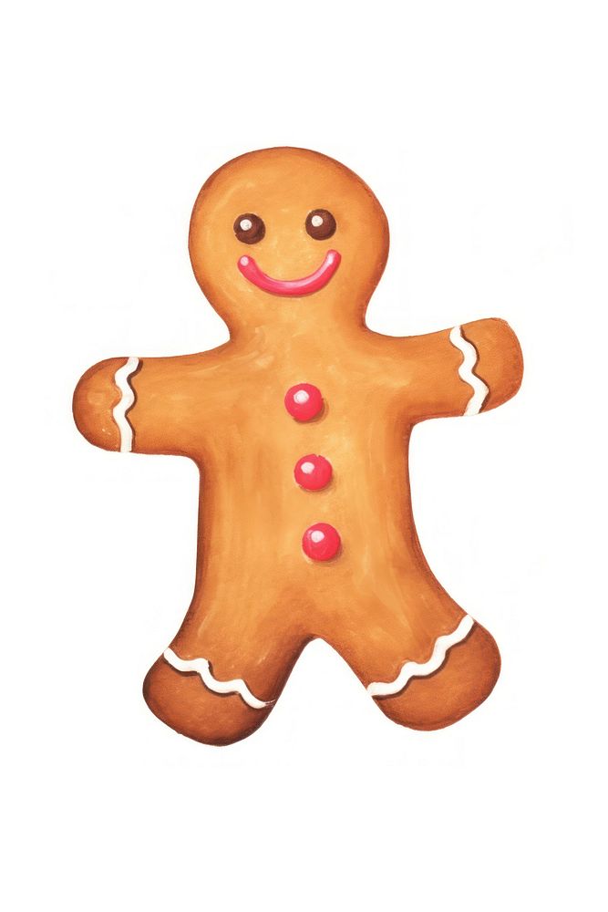 Gingerbread cookies food white background anthropomorphic. AI generated Image by rawpixel.
