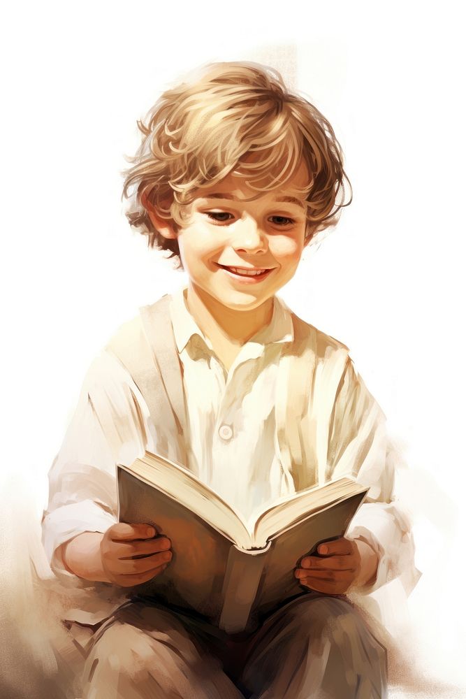 Kid reading book publication education | Premium Photo Illustration ...