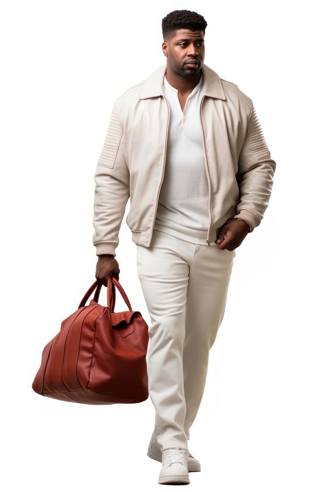 Young American African man handbag walking fashion. AI generated Image by rawpixel.