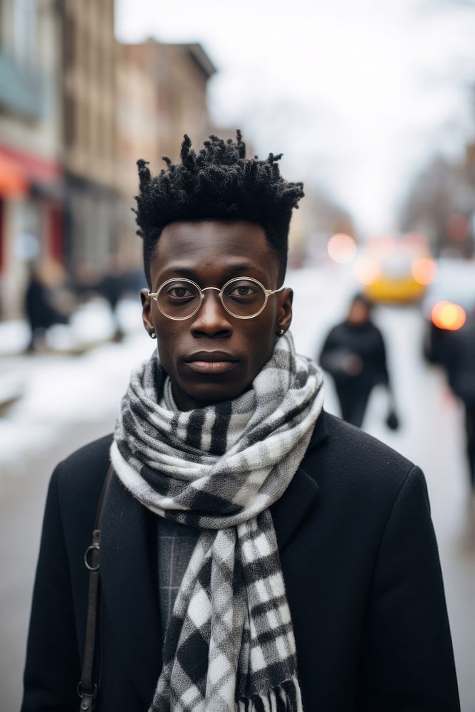 Young American African man photography portrait street. AI generated Image by rawpixel.