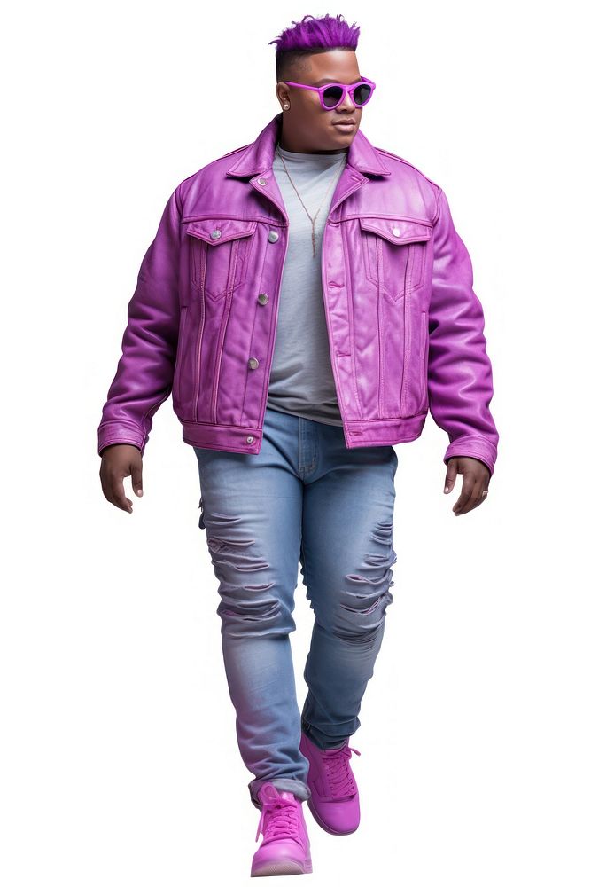 Young American African chubby man fashion jacket adult. AI generated Image by rawpixel.