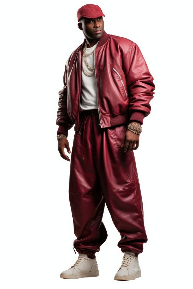 Young American African man standing fashion maroon. AI generated Image by rawpixel.