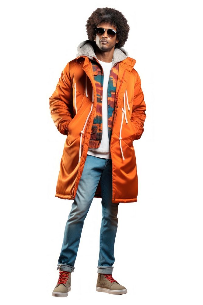 Young American African man overcoat fashion jacket. AI generated Image by rawpixel.