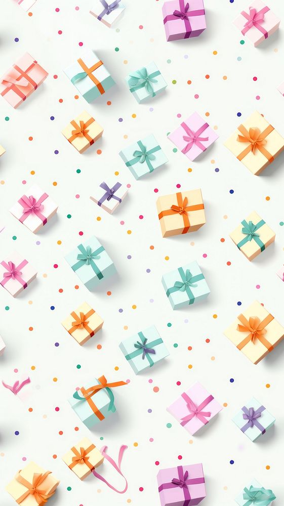 Gift box backgrounds confetti pattern. AI generated Image by rawpixel.