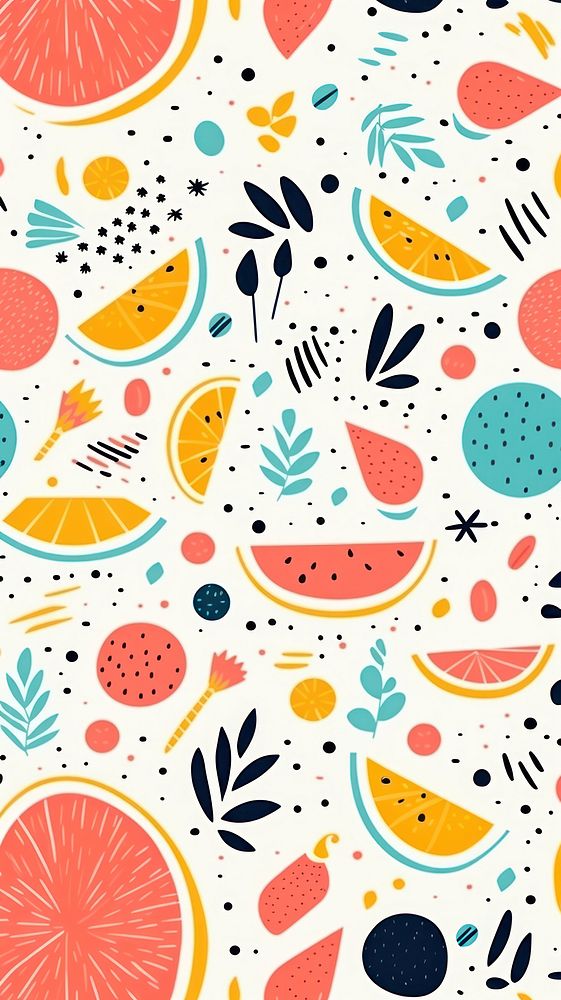 Summer vacation pattern backgrounds cantaloupe. AI generated Image by rawpixel.