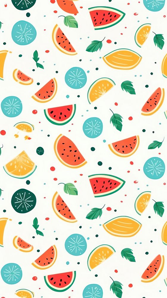 Summer vacation pattern fruit melon. AI generated Image by rawpixel.