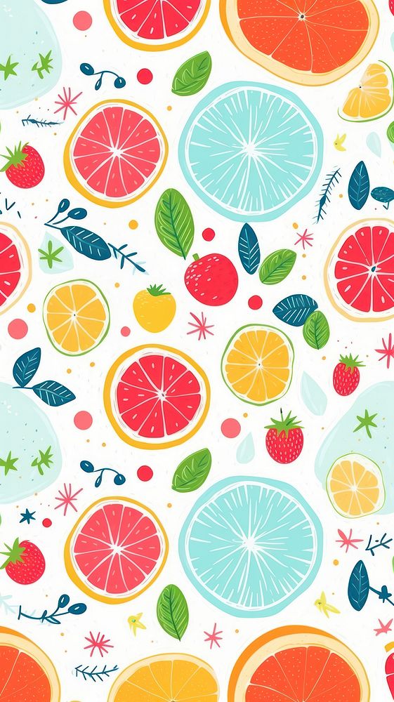 Summer vacation pattern grapefruit plant. AI generated Image by rawpixel.