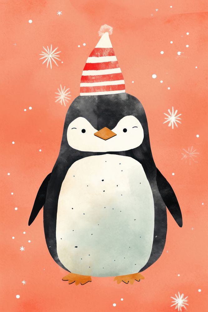 Christmas penguin character animal winter nature. AI generated Image by rawpixel.