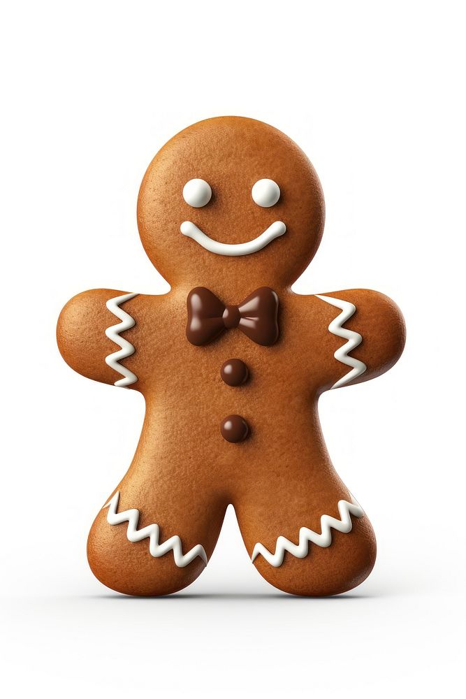 Cutout gingerbread man cookie food white background. AI generated Image by rawpixel.