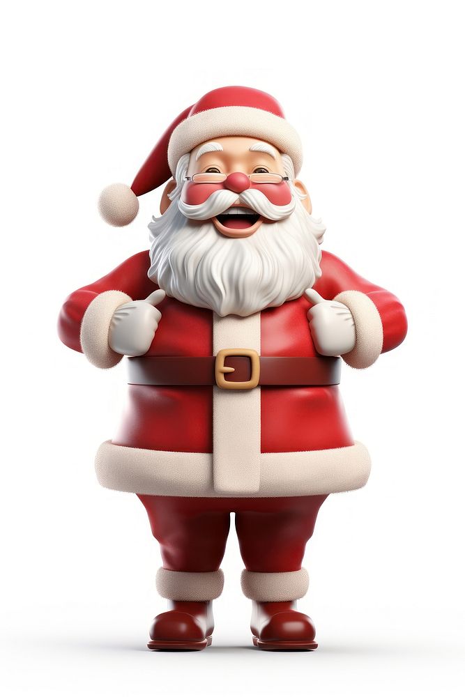 Happy santaclaus figurine white white background. AI generated Image by rawpixel.