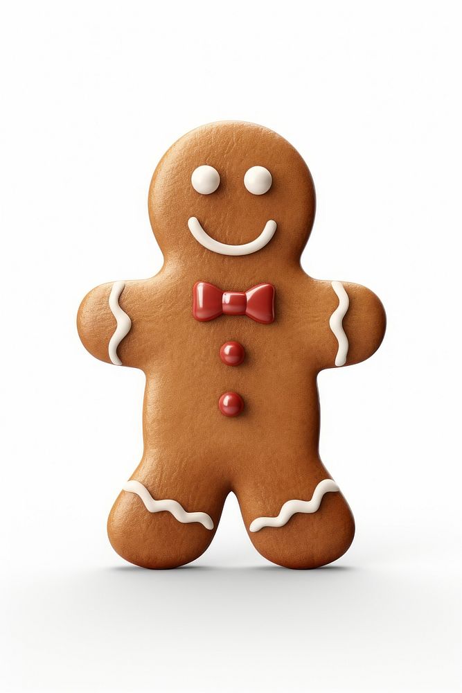 Gingerbread man cookie food white background. AI generated Image by rawpixel.