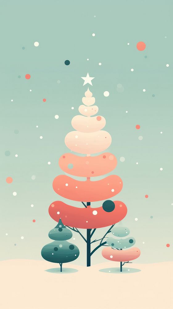 Christmas tree outdoors snow illuminated. AI generated Image by rawpixel.