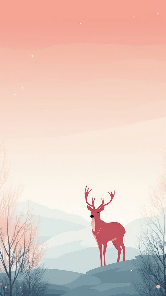 Reindeer mammal tranquility landscape. AI generated Image by rawpixel.